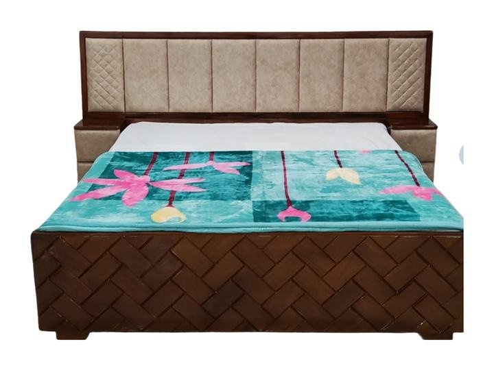 Double bed, cushioned headboard — Marudhar Furniture catalogue MF-256