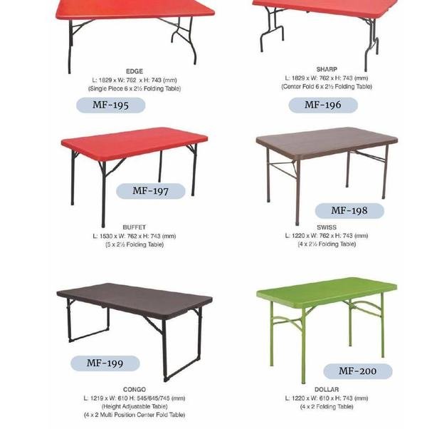 Plastic & Folding Tables, Stools — Marudhar Furniture catalogue MF-146 – MF-150 · MF-160 – MF-165 · MF-175 – MF-187 · MF-195 – MF-200