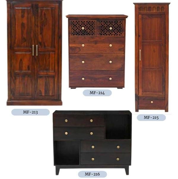 Wooden Wardrobes & Chests of Drawers — Marudhar Furniture catalogue MF-210 – MF-216